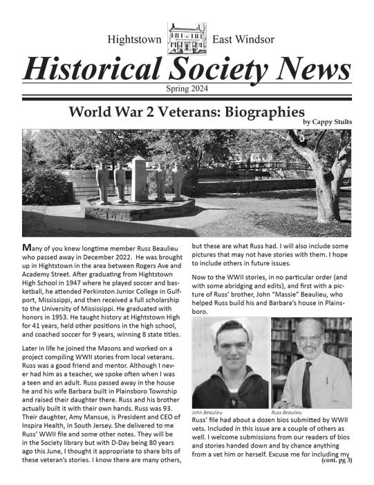 Cover page of Spring 2024 newsletter